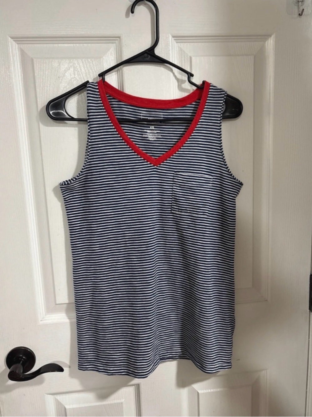 Sonoma Navy and White Striped Tank with Red Trim